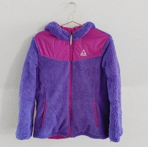 Reversible Girl's Jacket Puffer & Teddy Bear